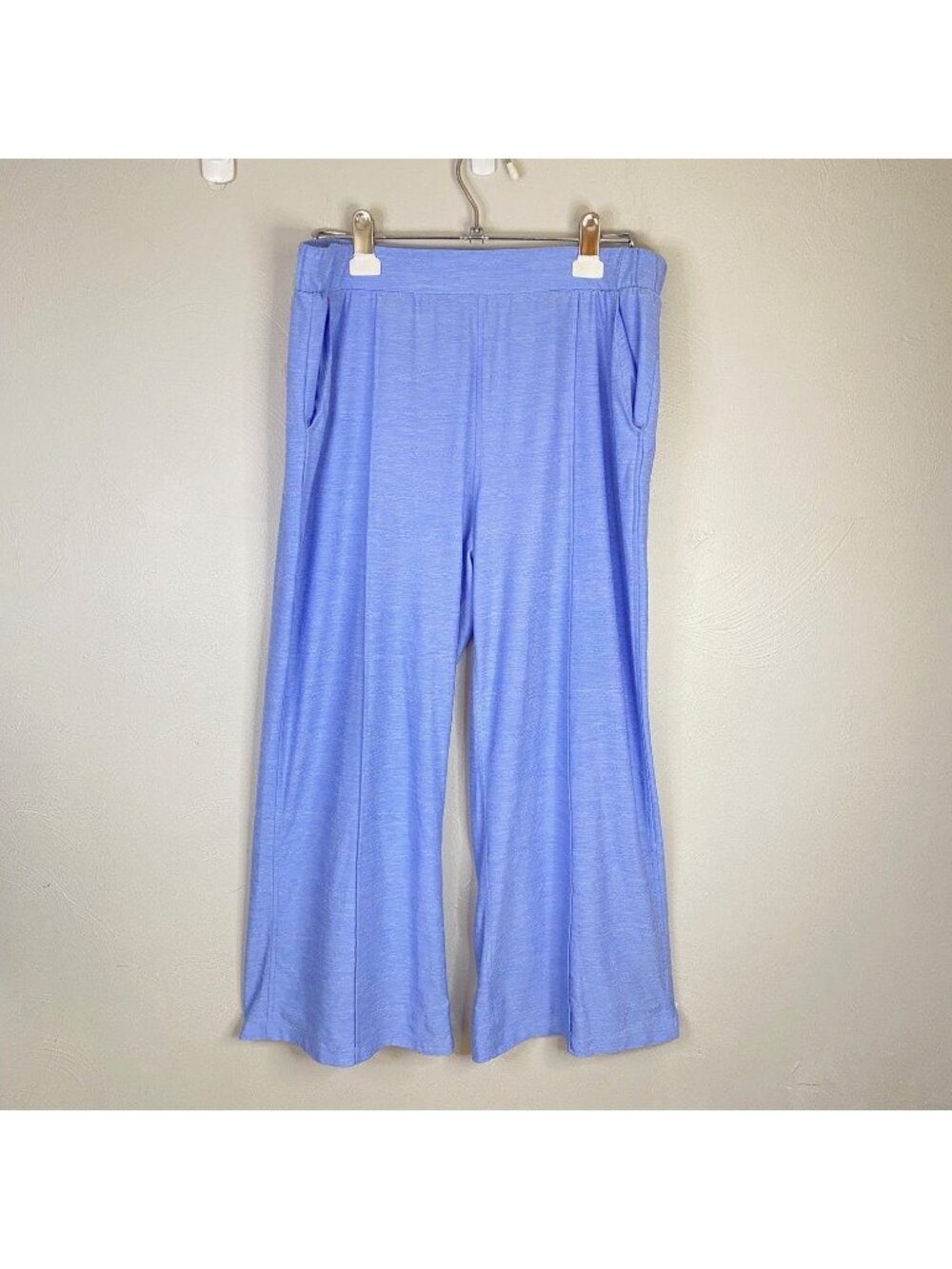 Duluth Armachillo Wide Leg Cropped Capri Lounge Pajama Pants Blue Cool Stretchy